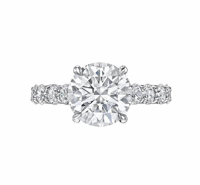 Lab Grown Diamond Ring Brilliant Solitaire with BR on Band