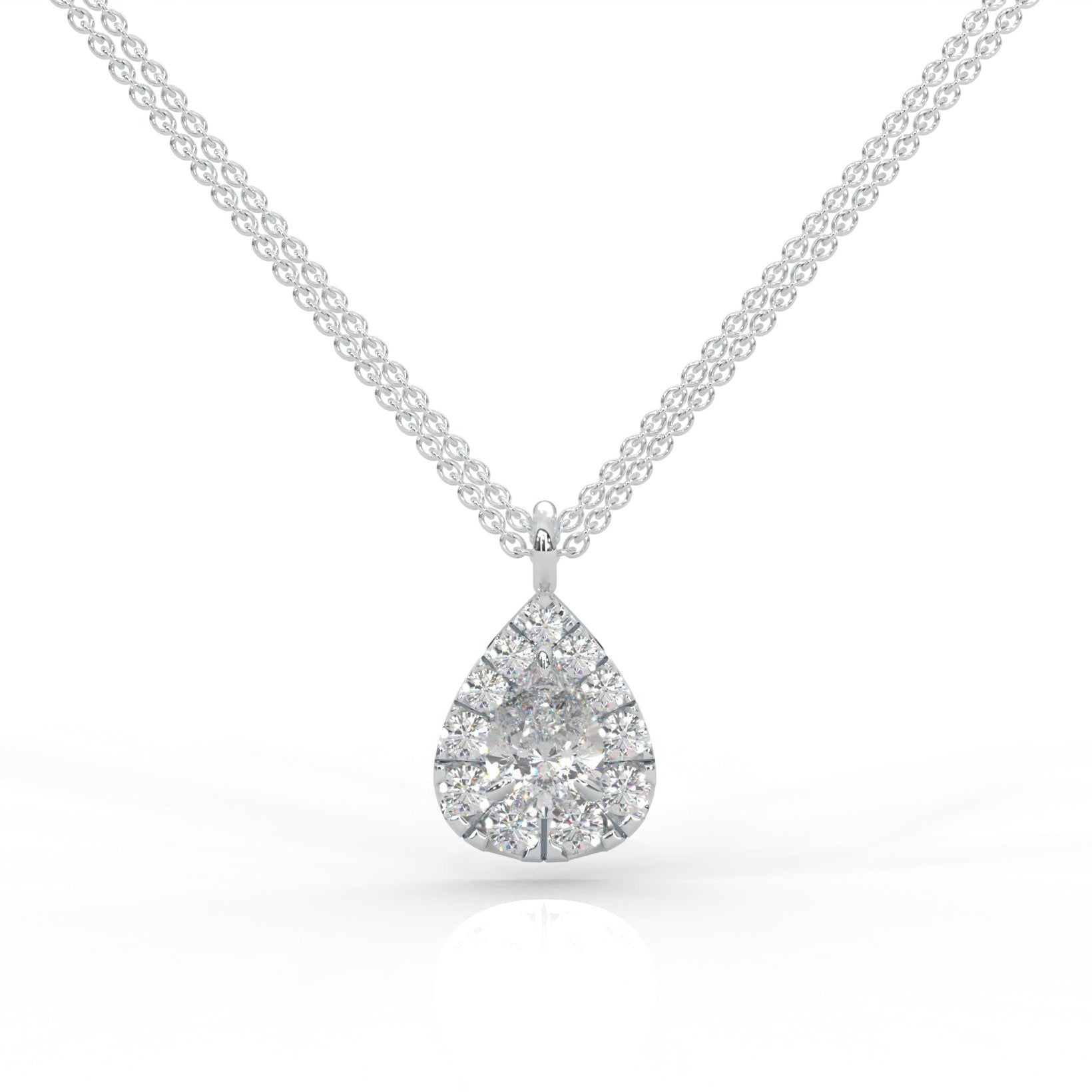Diamond Necklace Drop with Halo