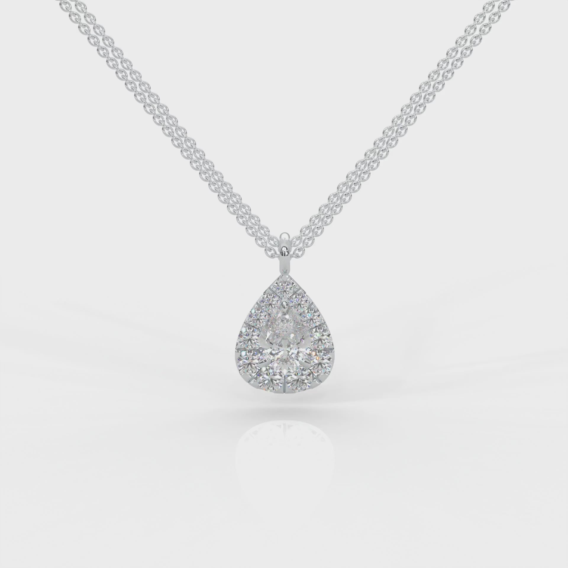 Diamond Necklace Drop with Halo