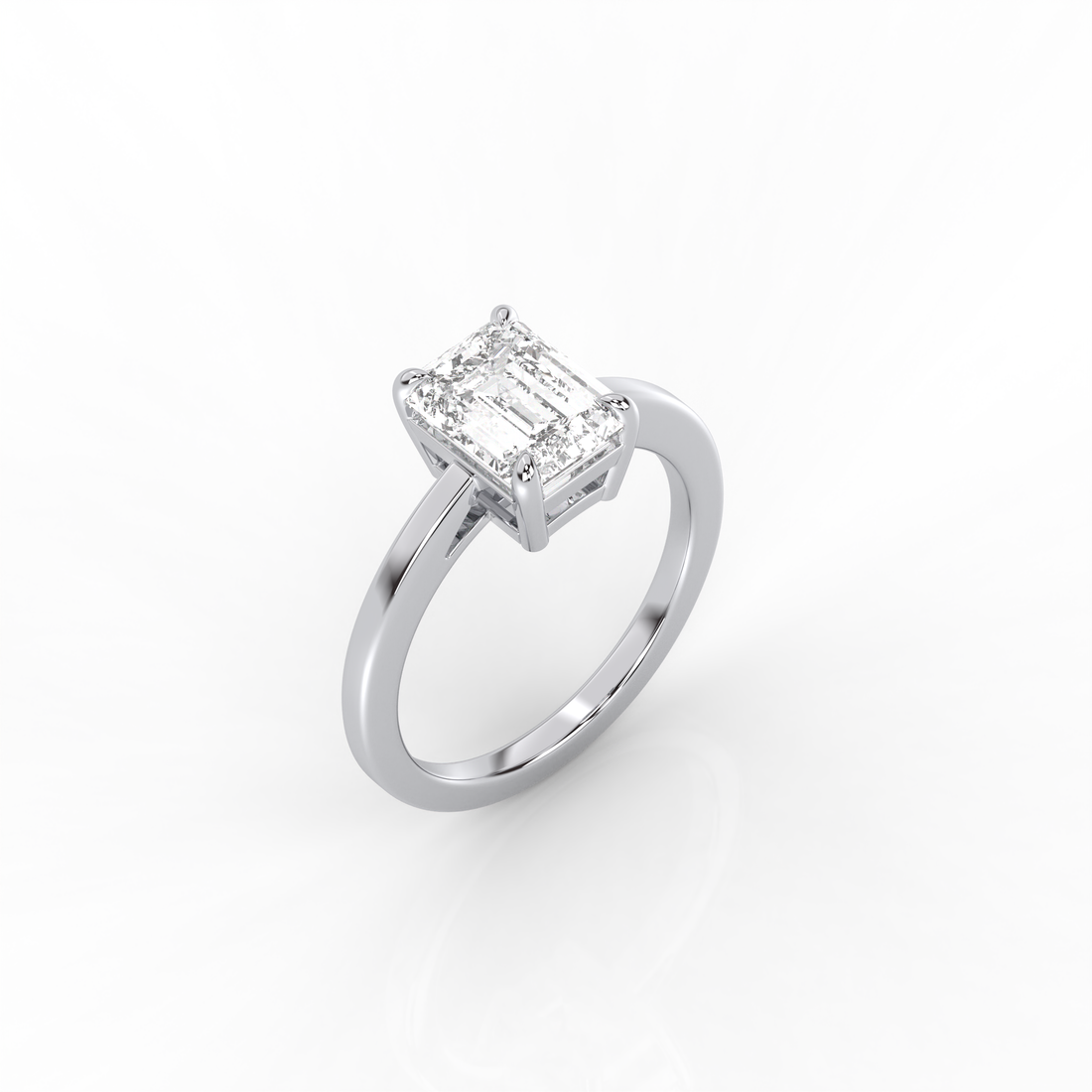 Diamond Ring Emeraldcut Solitaire