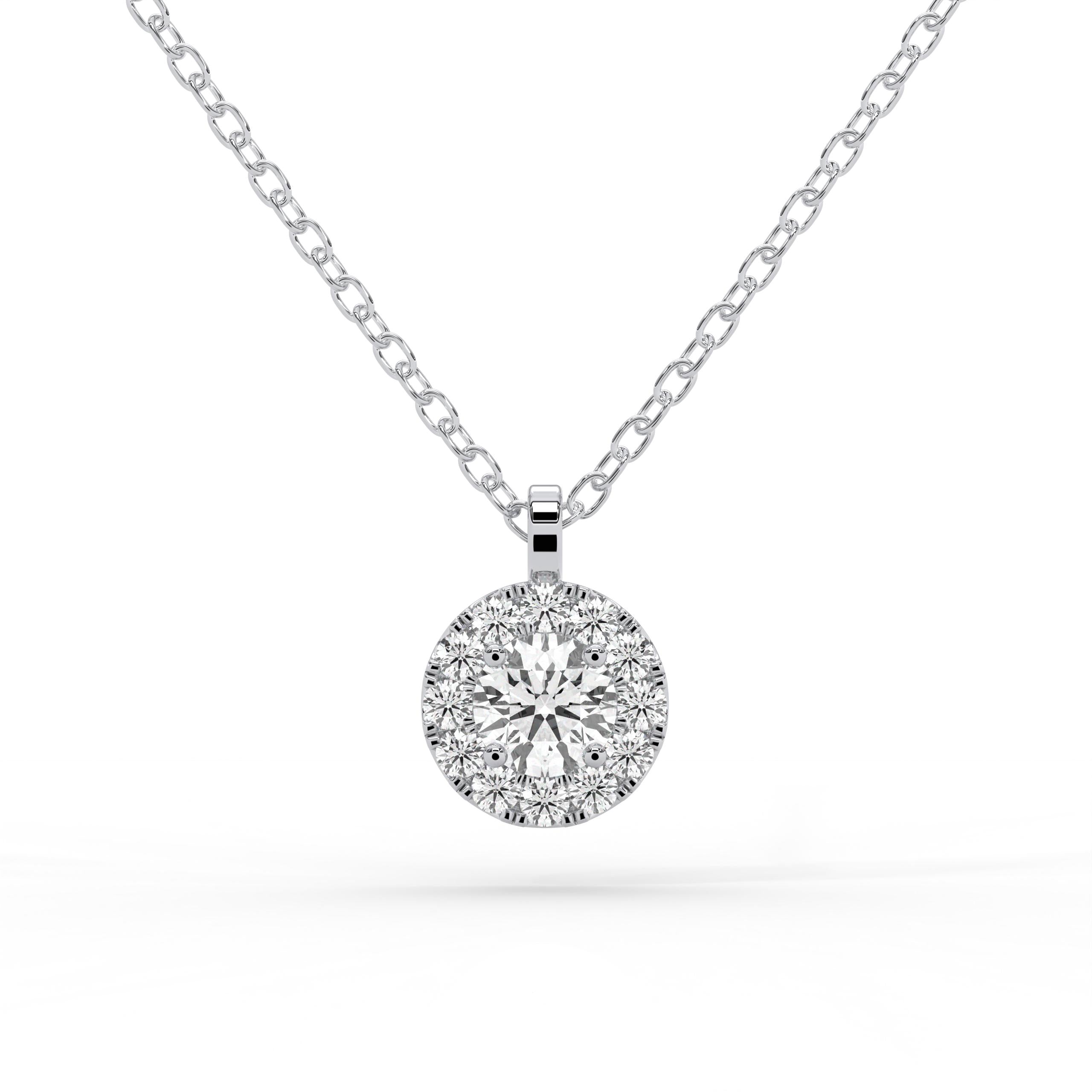 Diamond Necklace Brilliant with Halo
