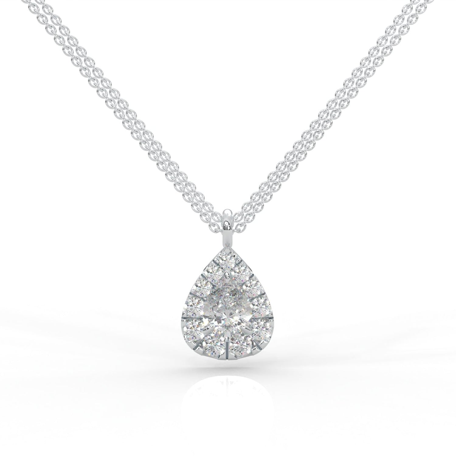 Diamond Necklace Drop with Halo