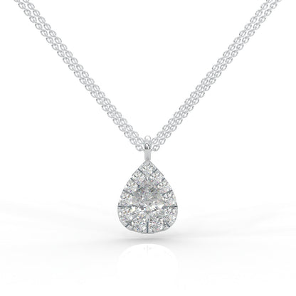 Diamond Necklace Drop with Halo
