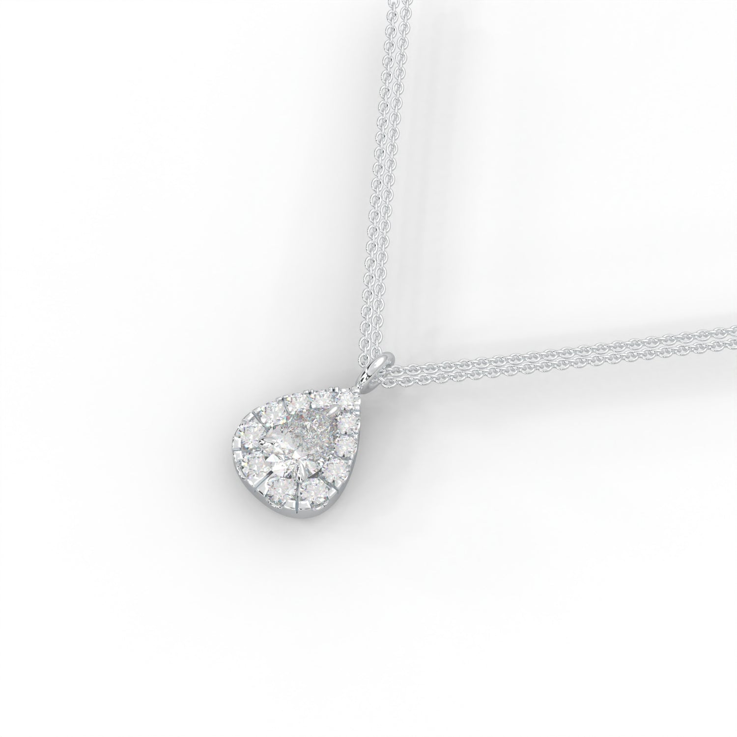 Diamond Necklace Drop with Halo