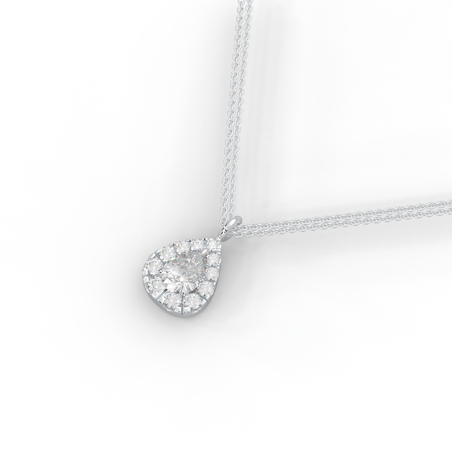 Diamond Necklace Drop with Halo