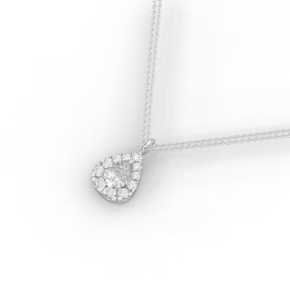 Diamond Necklace Drop with Halo