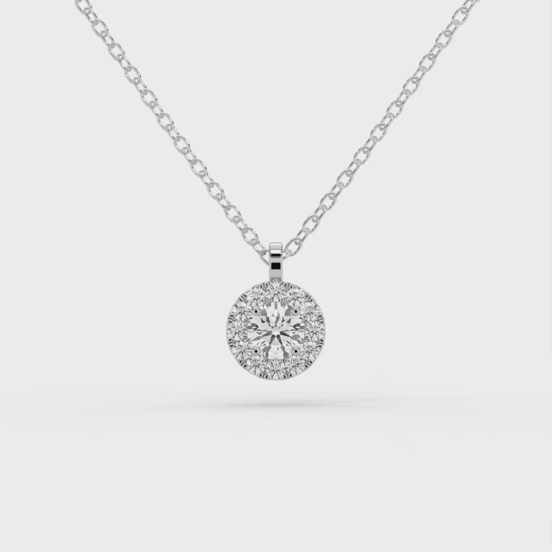 Diamond Necklace Brilliant with Halo