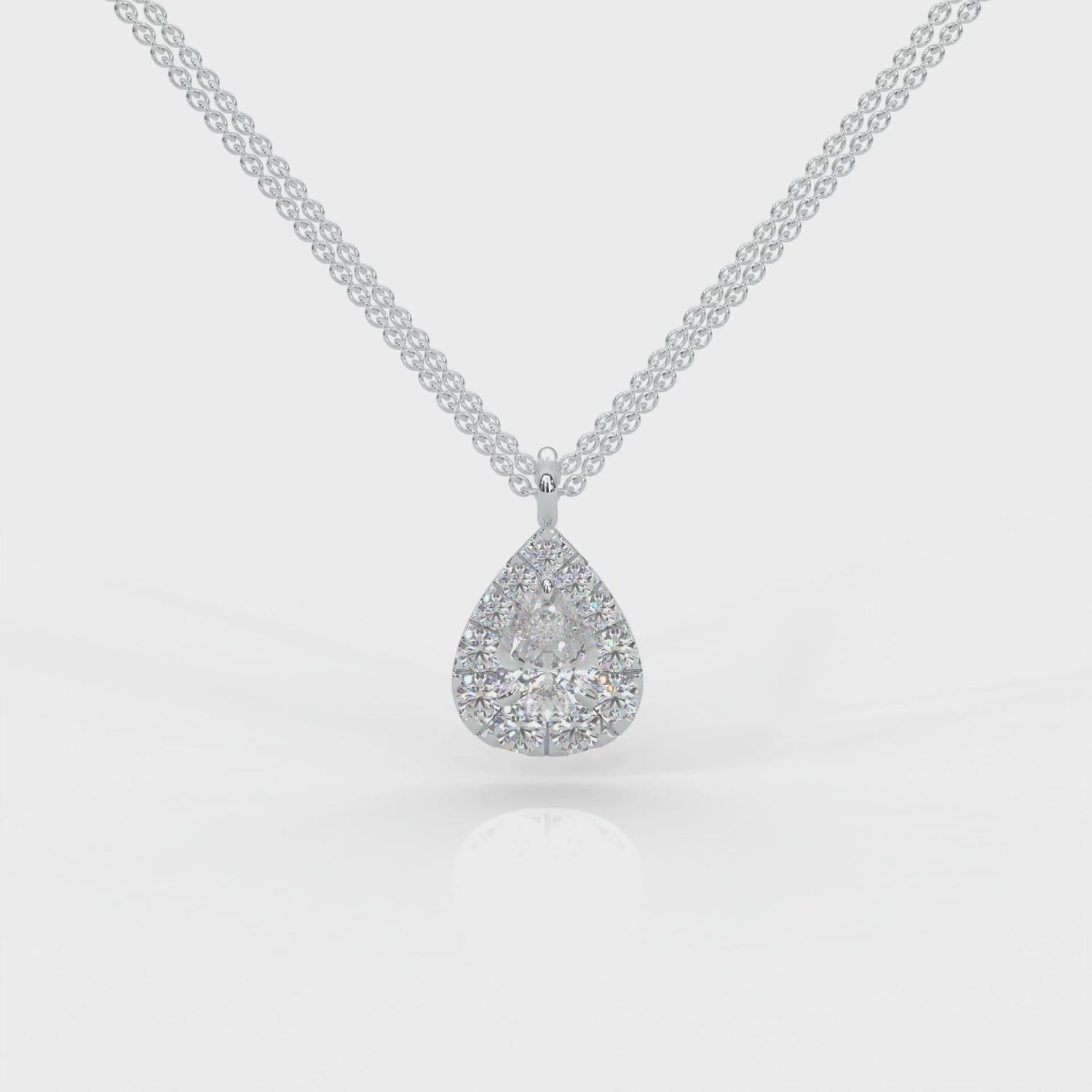 Diamond Necklace Drop with Halo