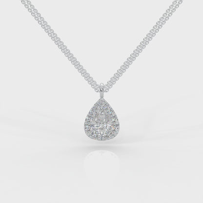 Diamond Necklace Drop with Halo